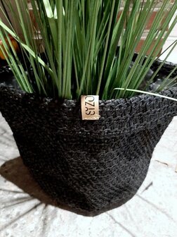 SIZO Knitted Paper Bag zwart &Oslash; 30 cm