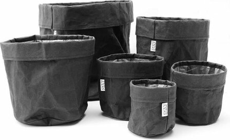 SIZO Paperbag Plantenzak lederlook zwart 