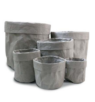 Sizo paper bag lederlook grijs.