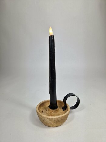 Magic Flame Candles led kaars met druipend kaarsvet - zwart.